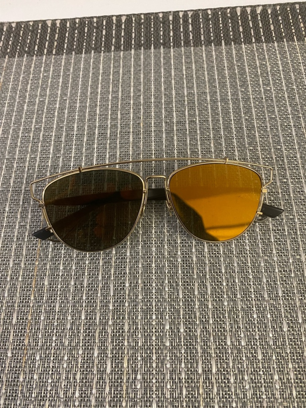 Dior unisex Gold Frame Sunglasses with Amber Lenses